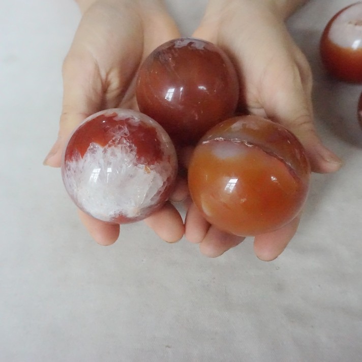 5.5LB 15 Natural Red Carnelian Agate Crystal Geode Sphere Ball Polished Healing
