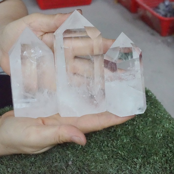 7.7LB 14Pcs Natural Clear White Quartz Crystal Point Tower Polished Healing