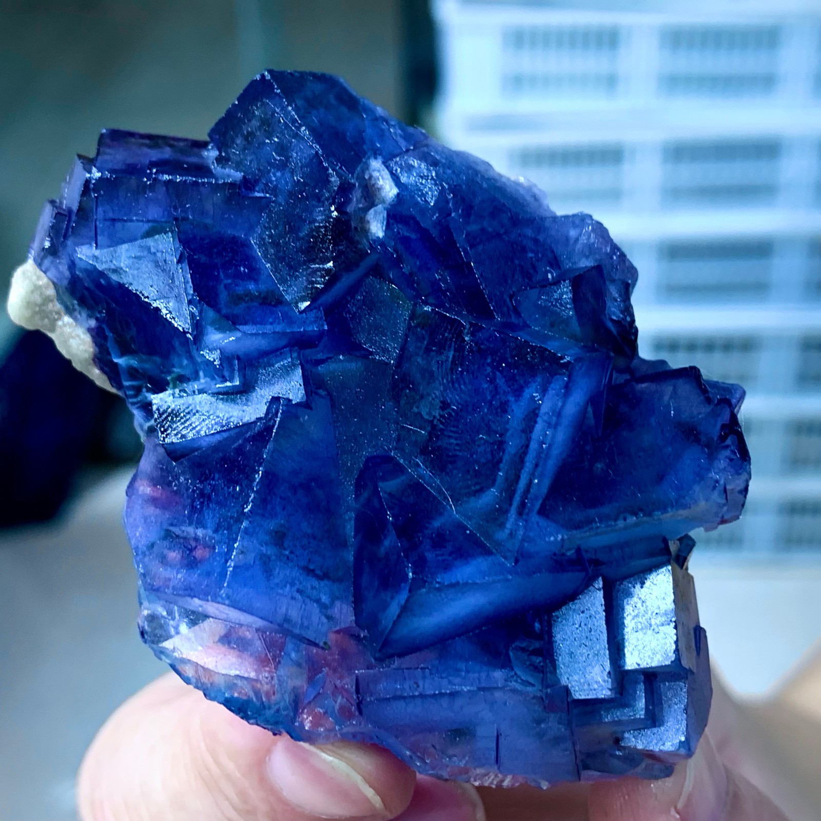 120G Rare transparent blue fluorite cubic mineral crystal sample/China