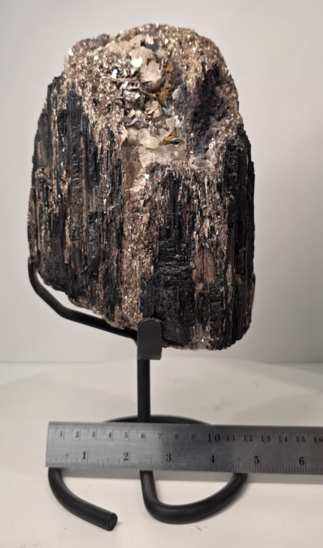 9LB 10″ Large Black Tourmaline Chunk / Rod / Log, Natural Rough Free Stand