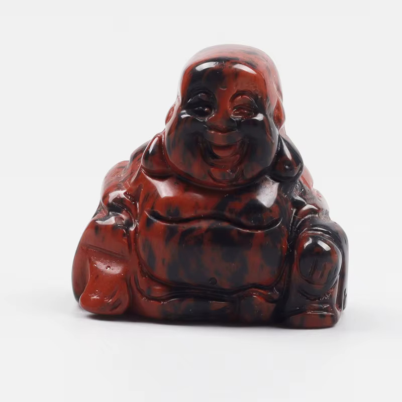 Jade Buddha Figurine 1.5” Hand Carved Natural Green Gemstone Reiki Crystal Hea