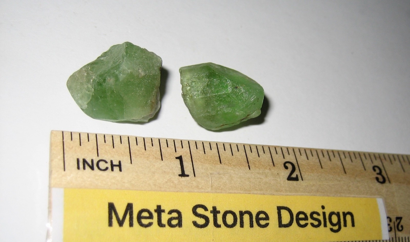 2 SMALL NATURAL ROUGH 0.7″- 0.8″ PERIDOT CRYSTALS FROM TANZANIA ~ 13.4grams *3