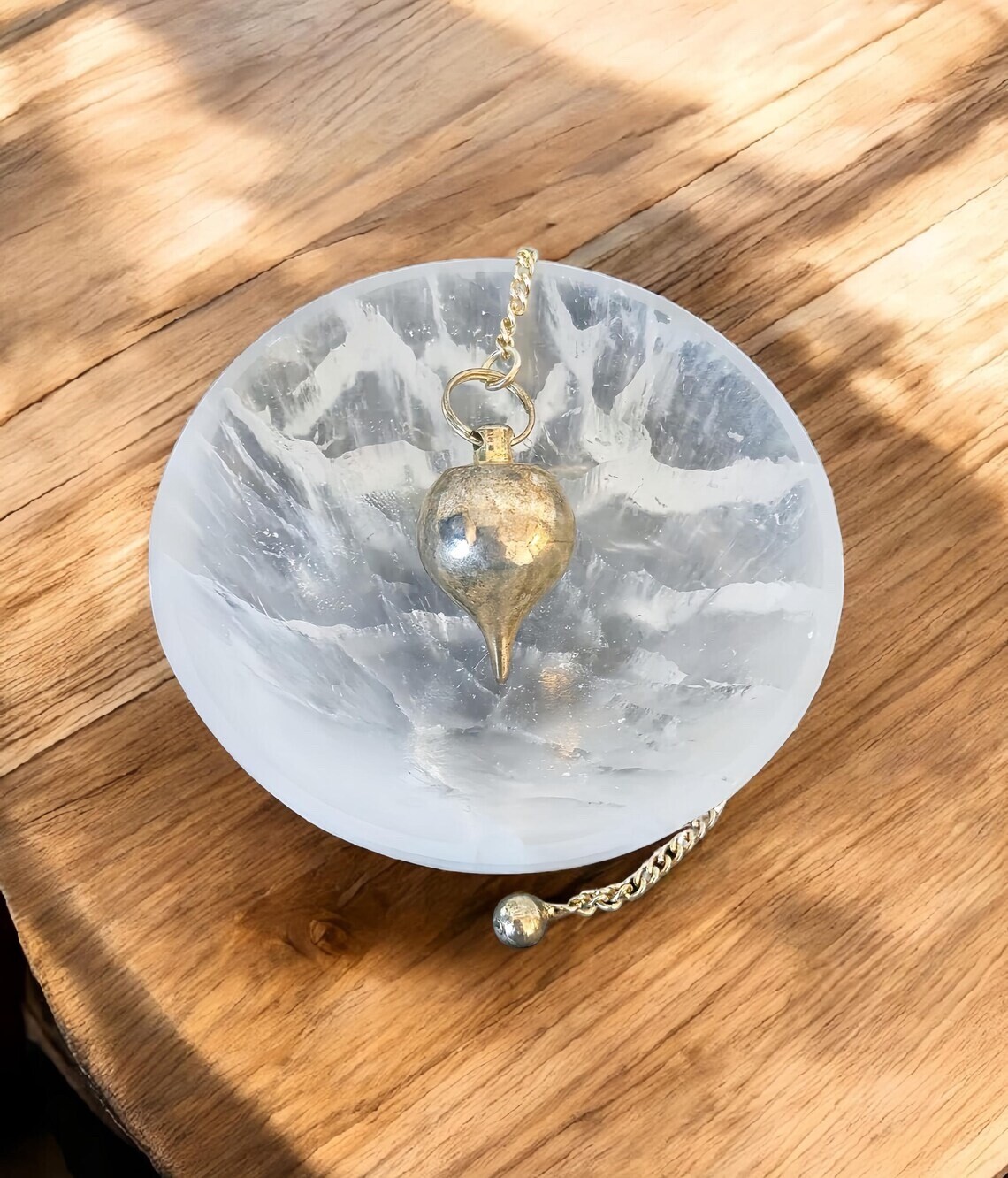 Selenite Charging Bowl Round, Crystal Selenite Cleansing Bowl- 7-8cm