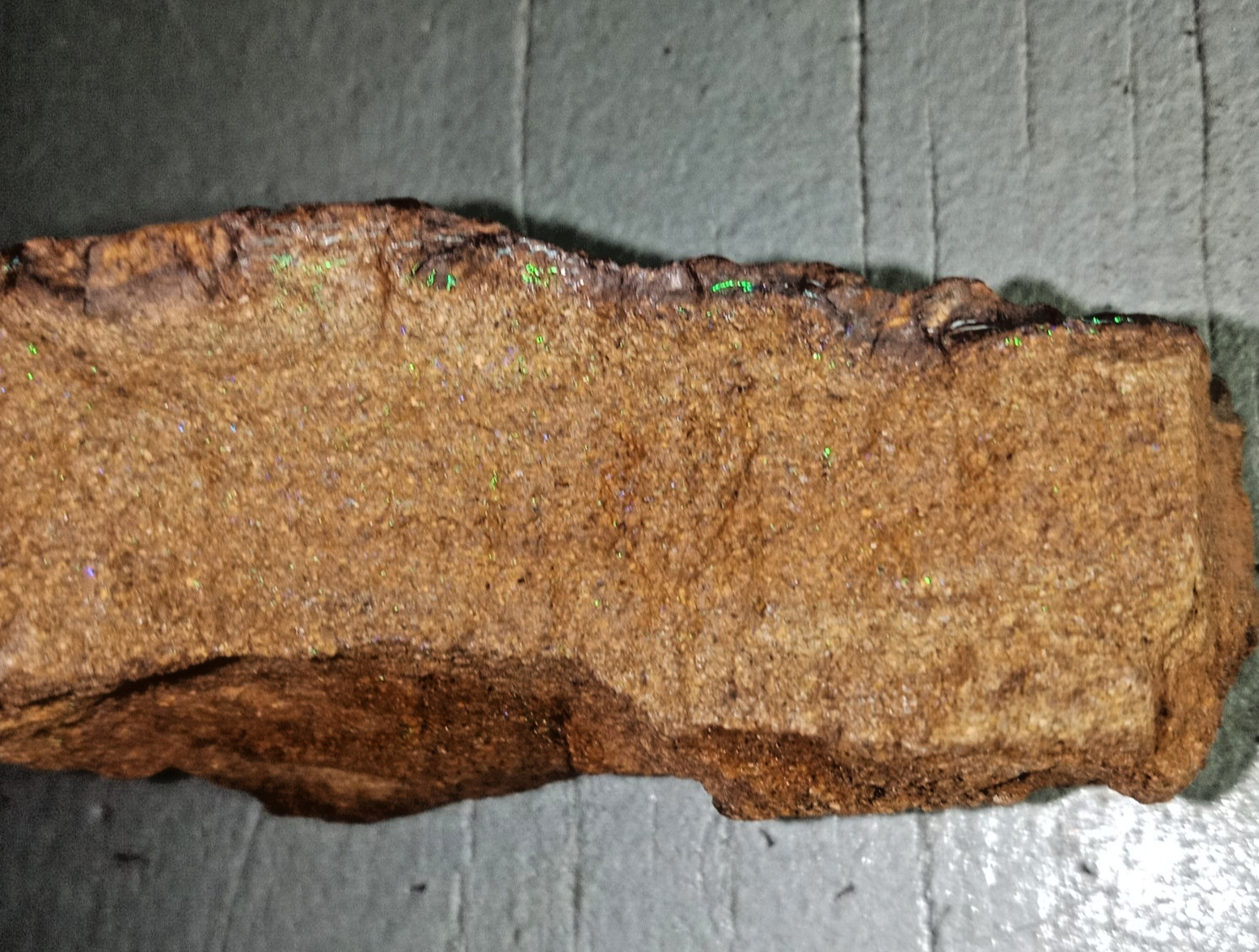 Qld Boulder Opal in Ironstone Matrix Opal Seam with Druzy Silica 177g (8×5×3cm)