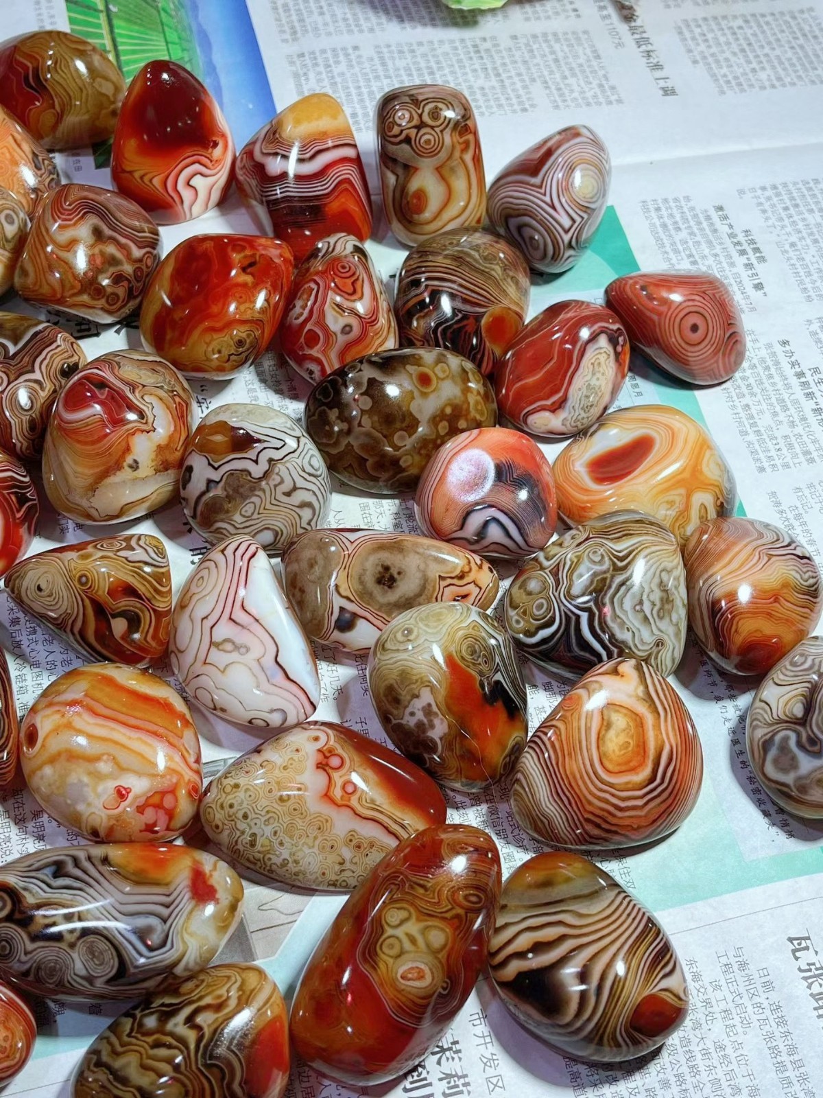 Natural Agate quartz Sardonyx Bande Crystal Polished Mineral Fossil Tumbled 1LB