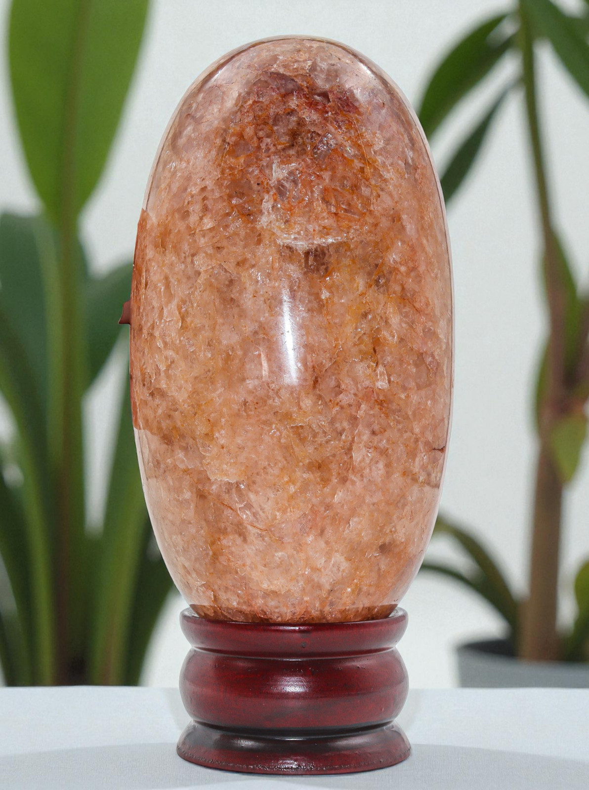 Superb GOLDEN Quartz Crystal Healing Reiki Energy Stone Decor Lingam 150mm A1