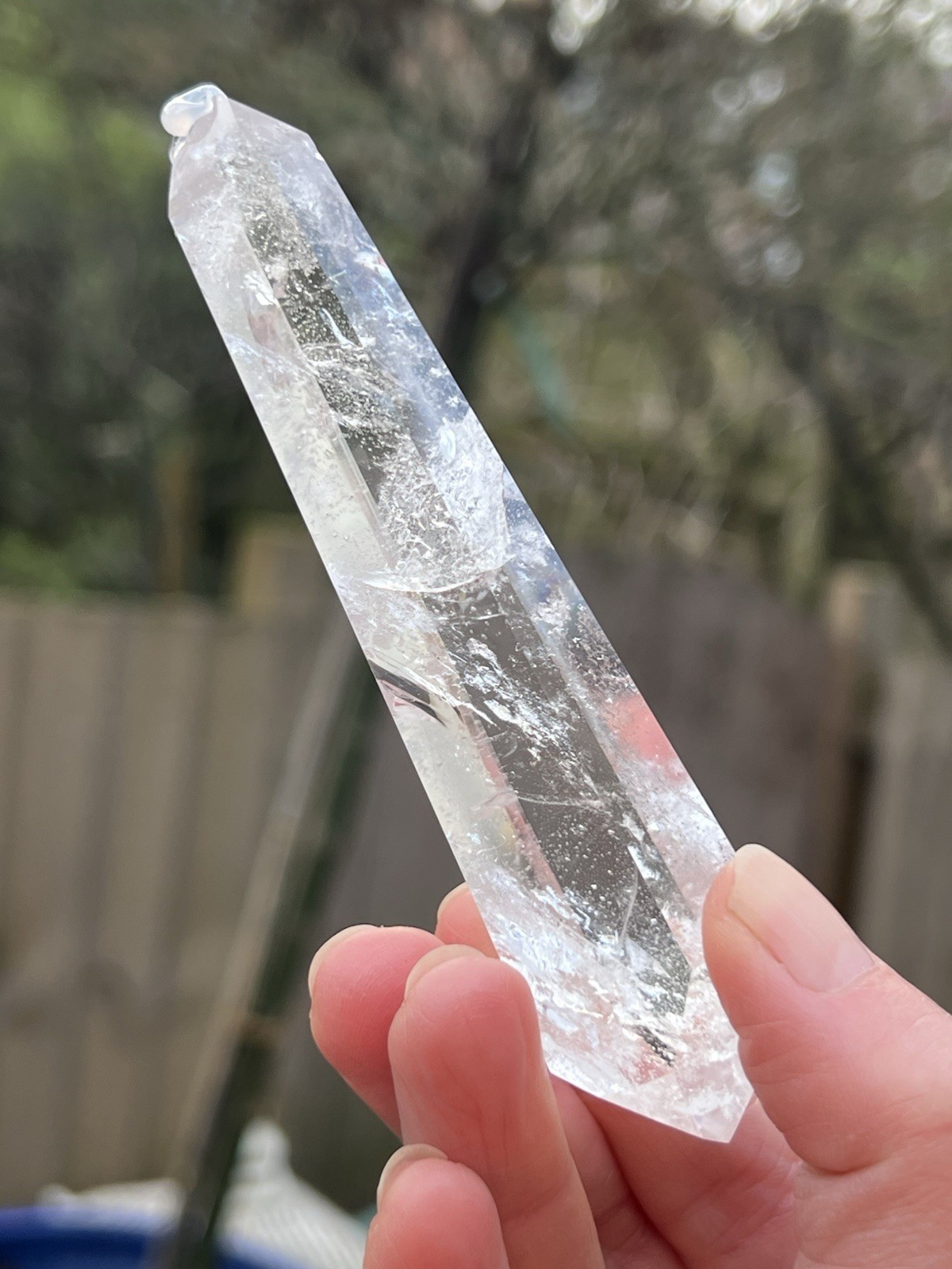 Clear Quartz Point Wand Brazilian AAA+ Double Terminated 10 Rainbows 🌈