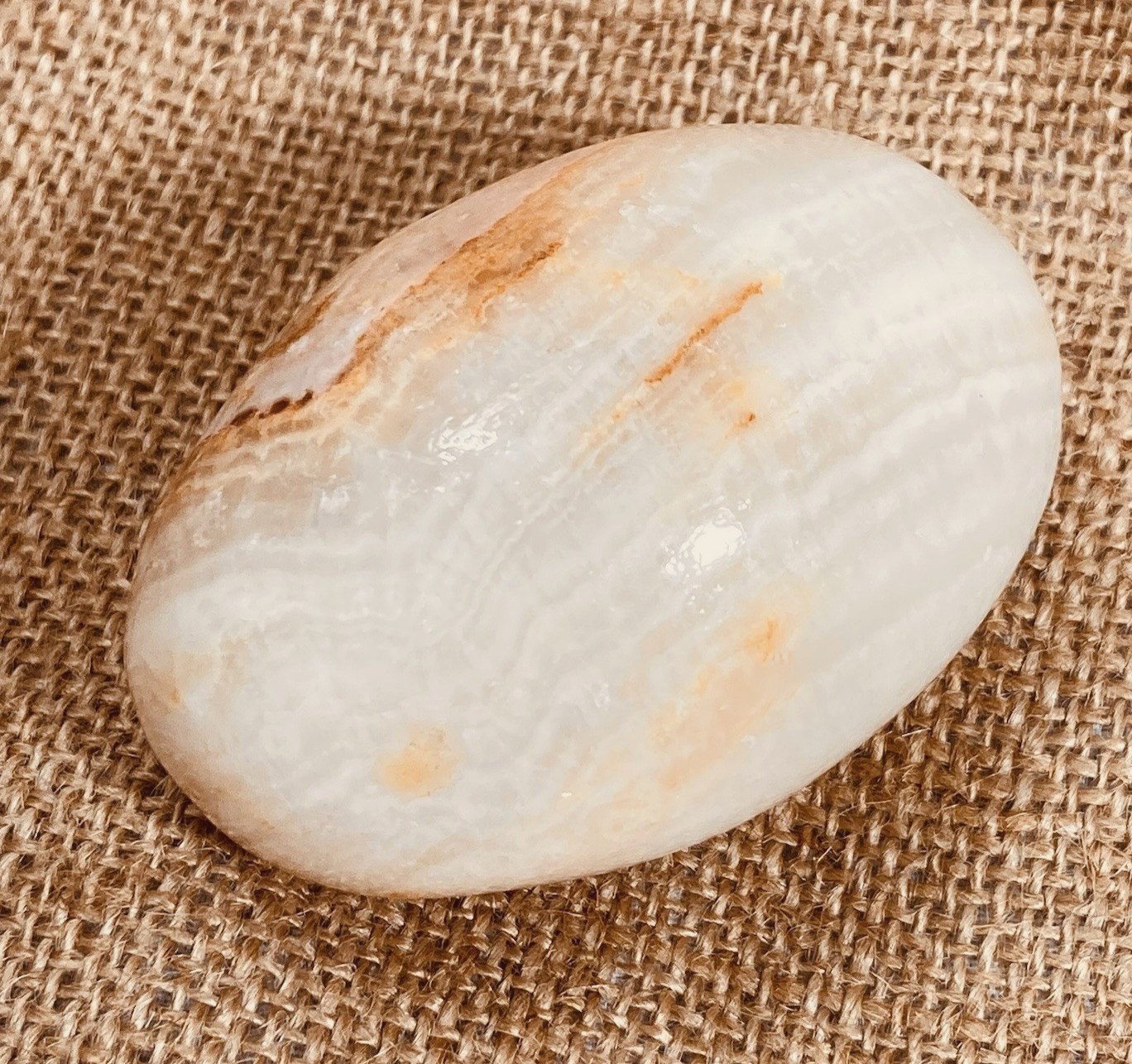 Egg Shaped Polished Aragonite & Agatized Gem-Healing Stones, Set of 4, 2.5 – 3″
