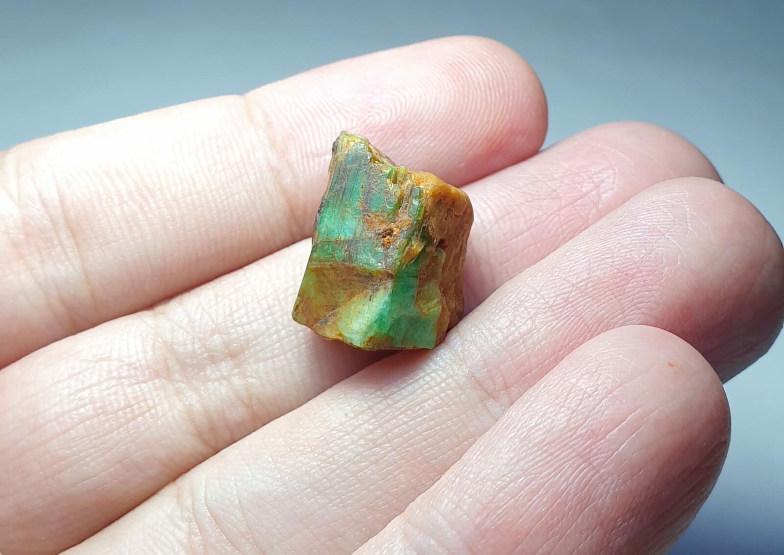 4.68 Grams Emerald Crystal With Golden Inclusions From Chitral Pakistan