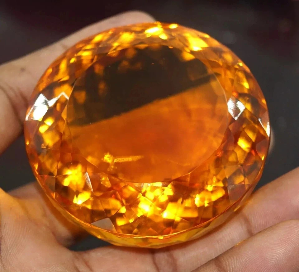 500 Ct Certified Yellow Huge Citrine Natural Brazilian Round Cut Loose Gemstone