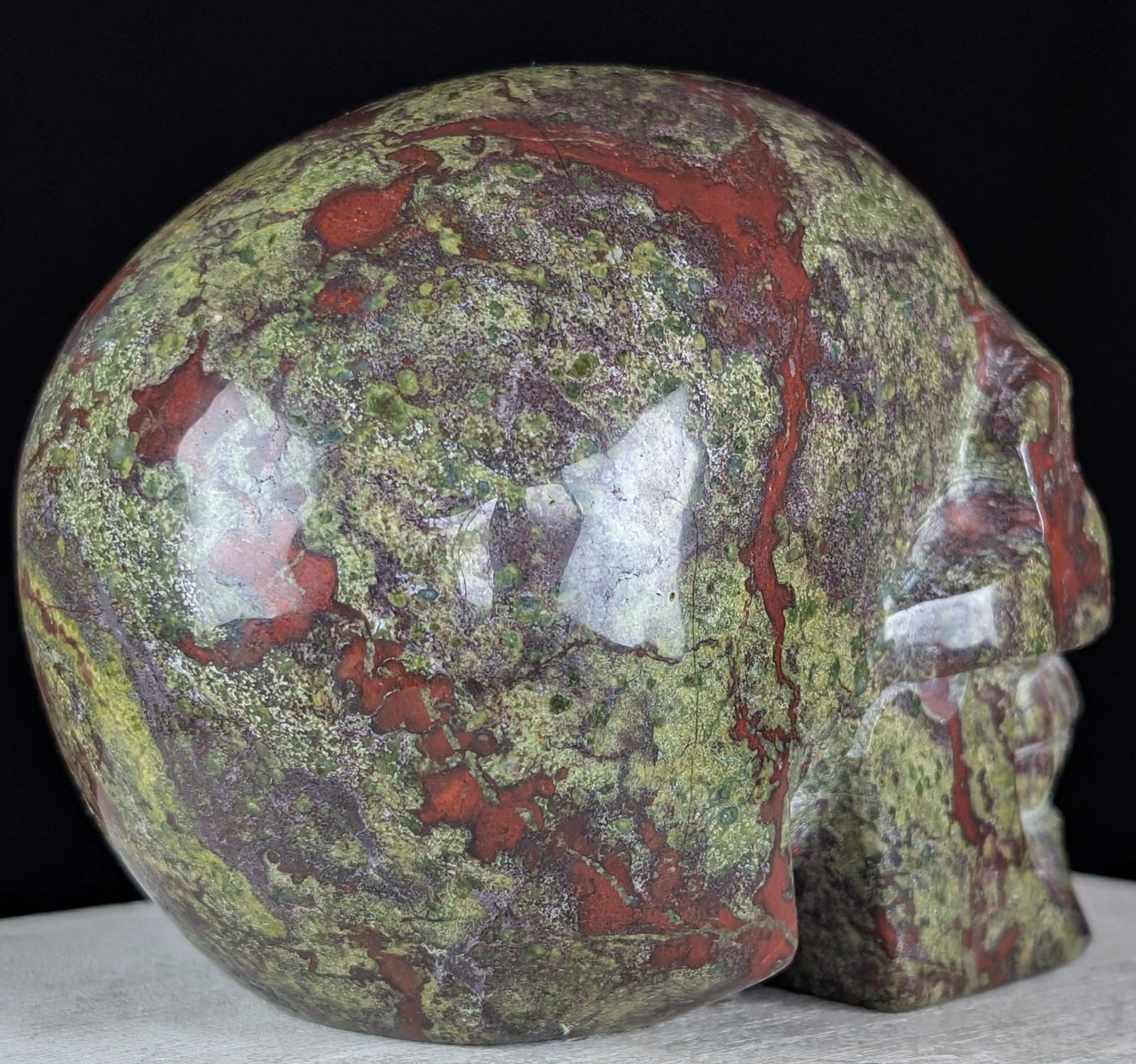 Dragon Blood Skull Carving Jasper Crystal Gemstone Large Chakra Reiki Mineral