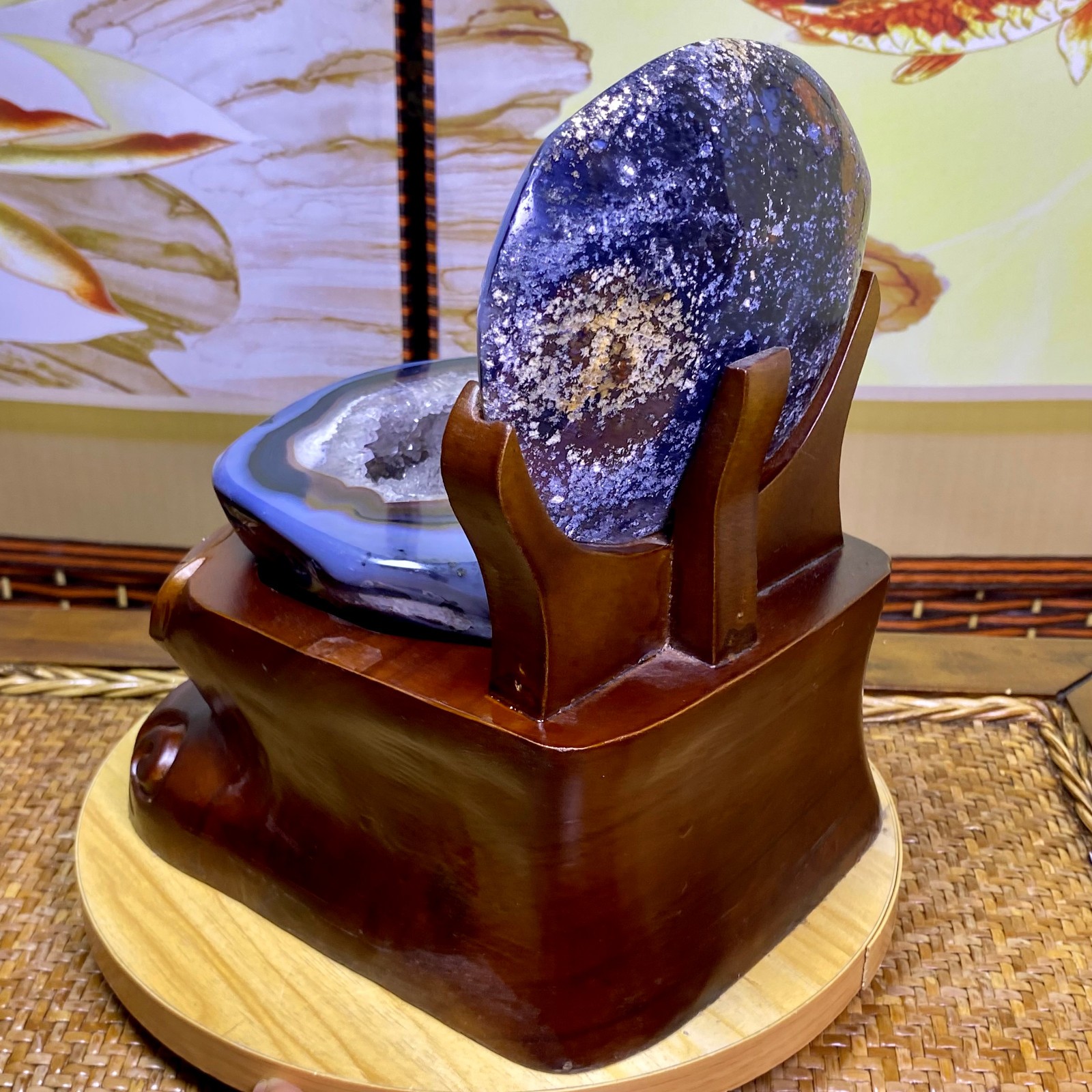 6.92LB Natural amethyst geode quartz cluster specimen cornucopia energ gift+S