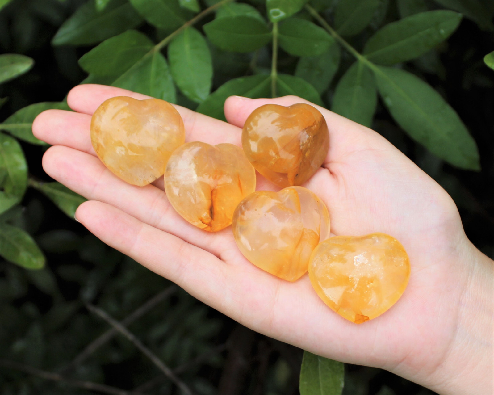 Golden Healer Quartz Heart: 1 – 1.25″ (Hematoid Quartz Heart, Crystal Heart)