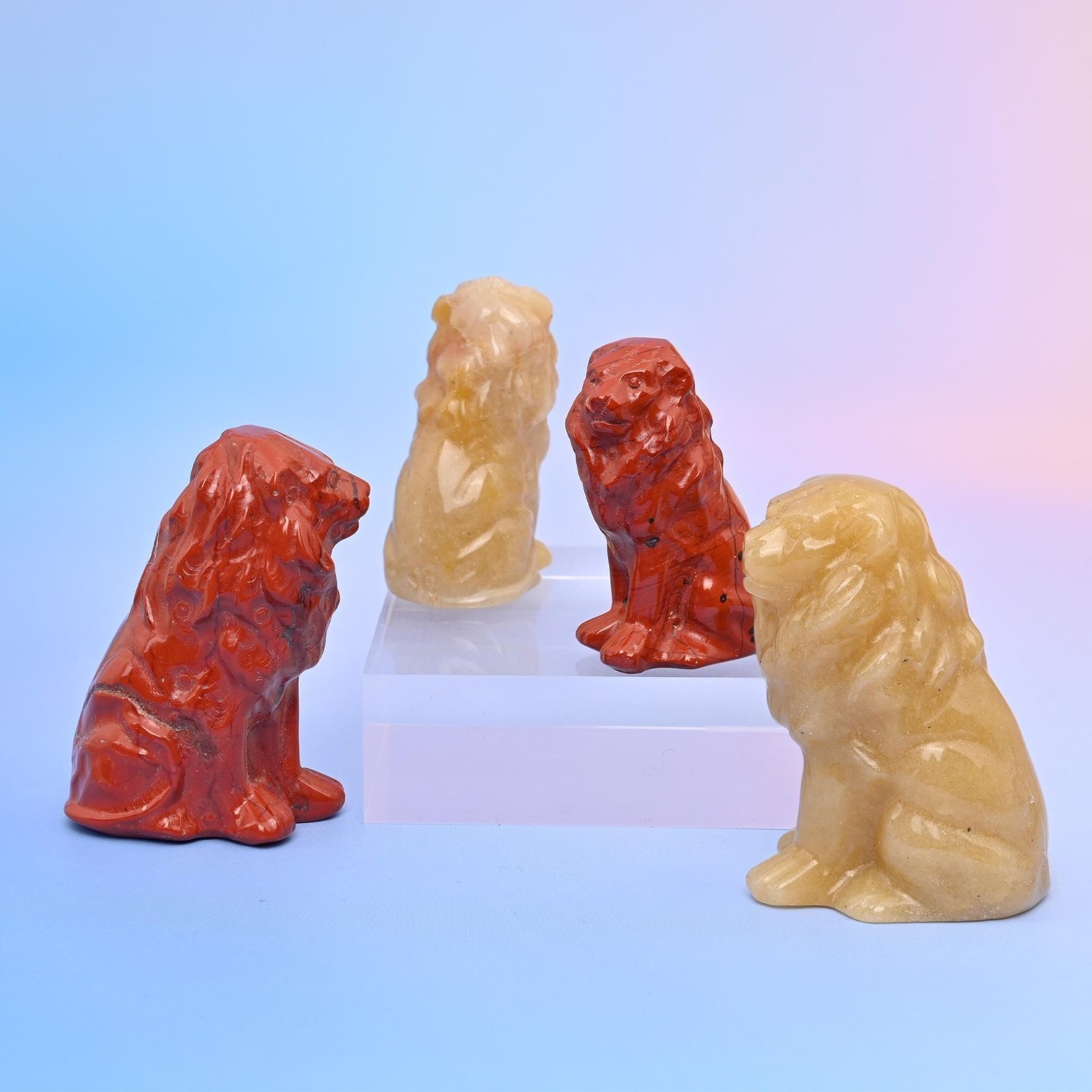 1.5″ 2″ Cute Small Lion Crystal Carving Figurine
