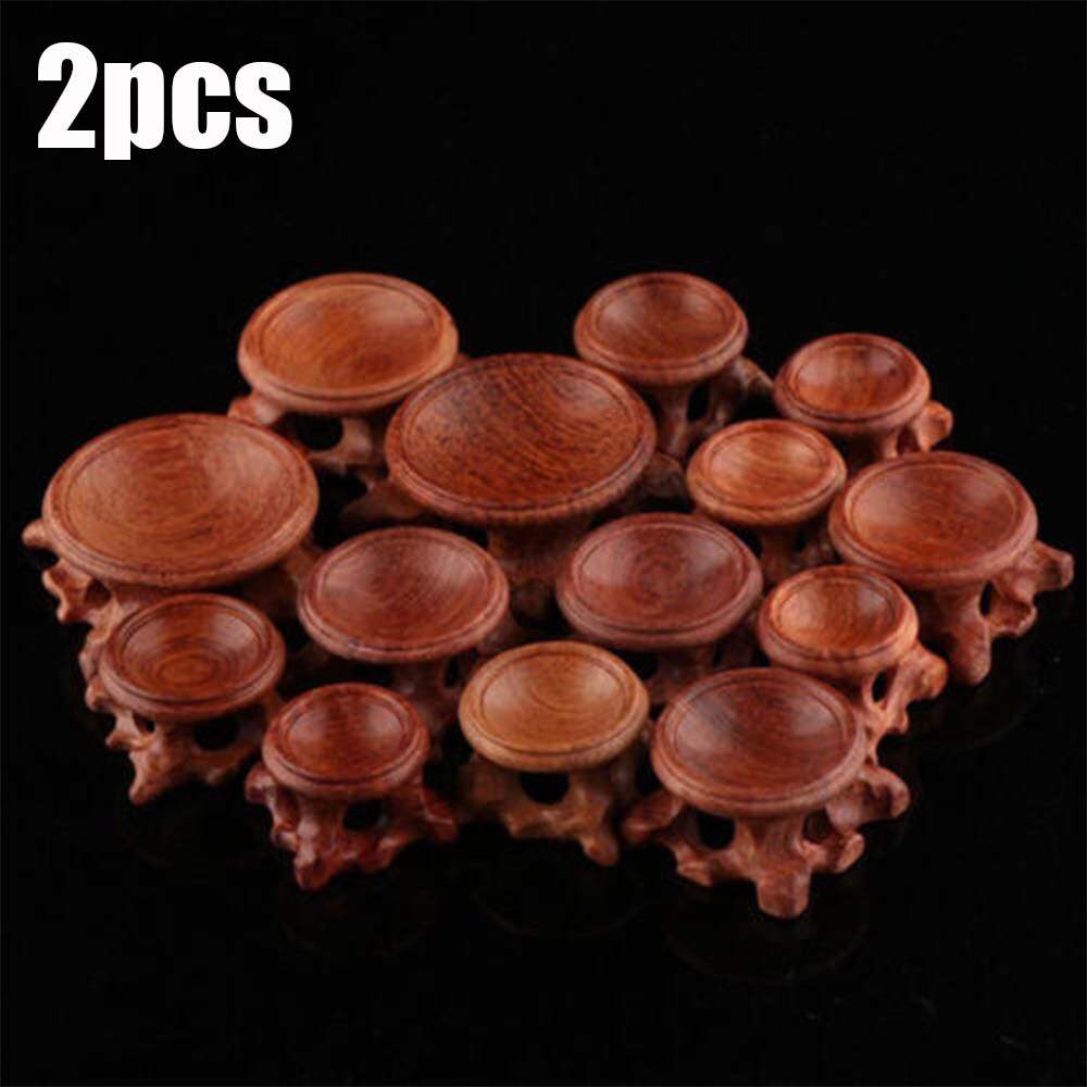 2Pcs Wood Display Stand Base for Crystal Ball Sphere Globe Stone Decoration USA