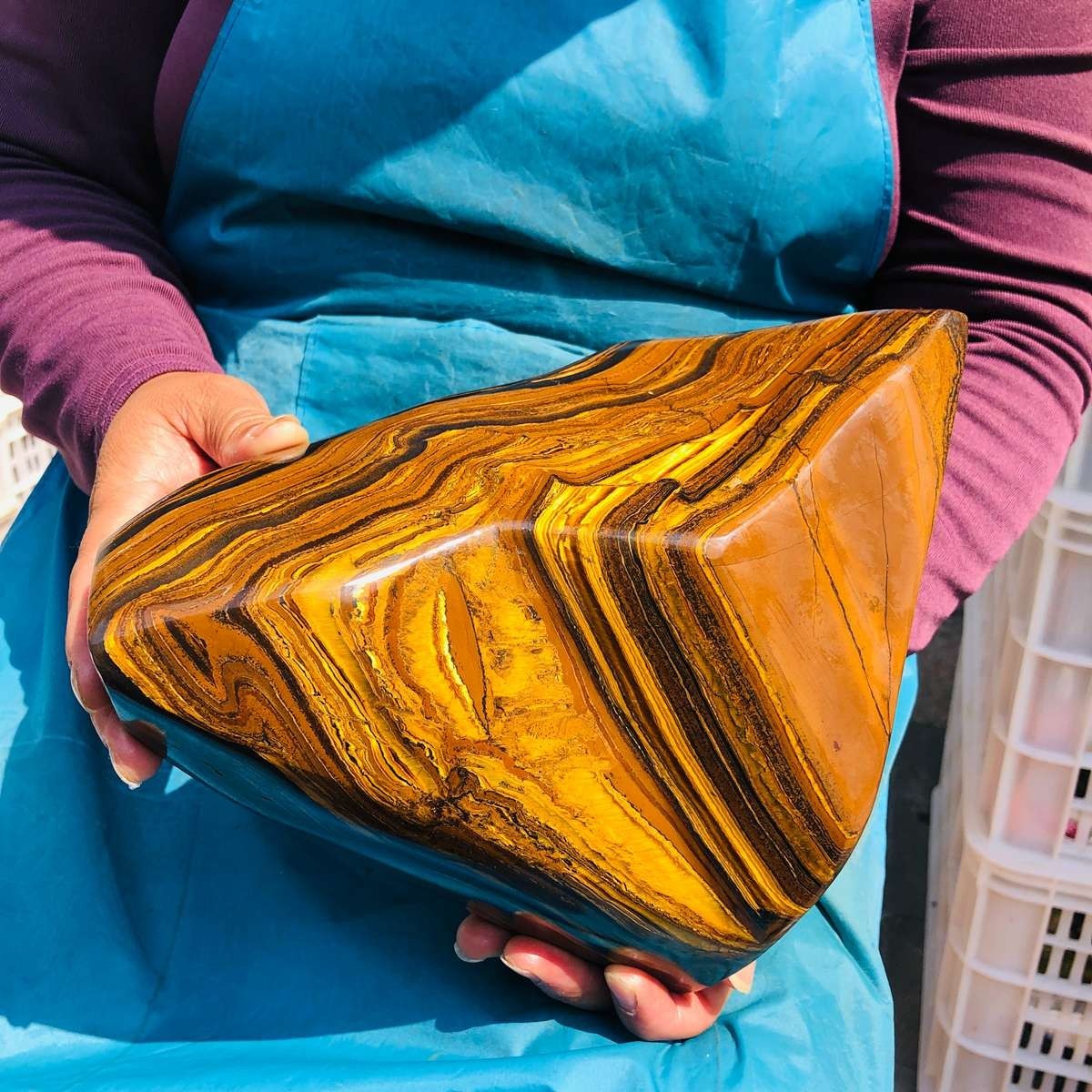 10.86LB Natural Madagascar Tiger’s-Eye Raw Stone Rock Specimen Mineral Healing