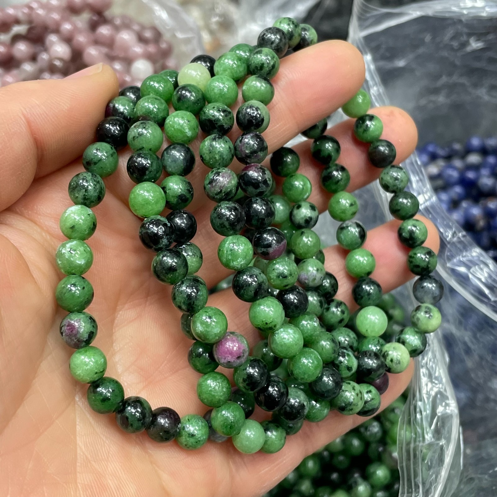 6mm 10pc Natural crystal bracelet elastic rope