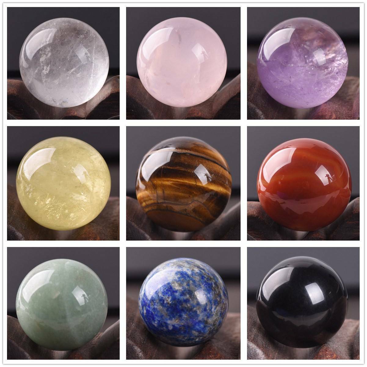 20mm Natural Stone Quartz Crystal Agate No Hole Gemstone Rock Sphere Balls Craft