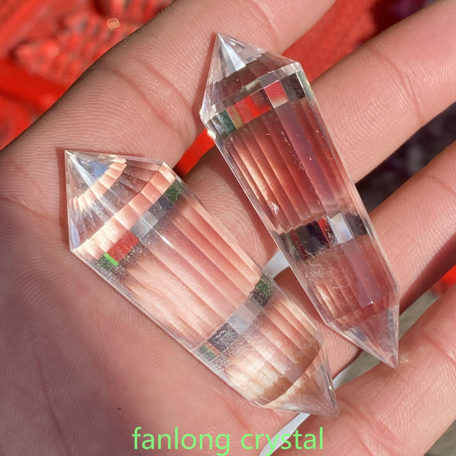 2″ Wholesale Top Quality 24 Sided Clear Vogel Quartz Crystal Wand Poin Reiki 2pc