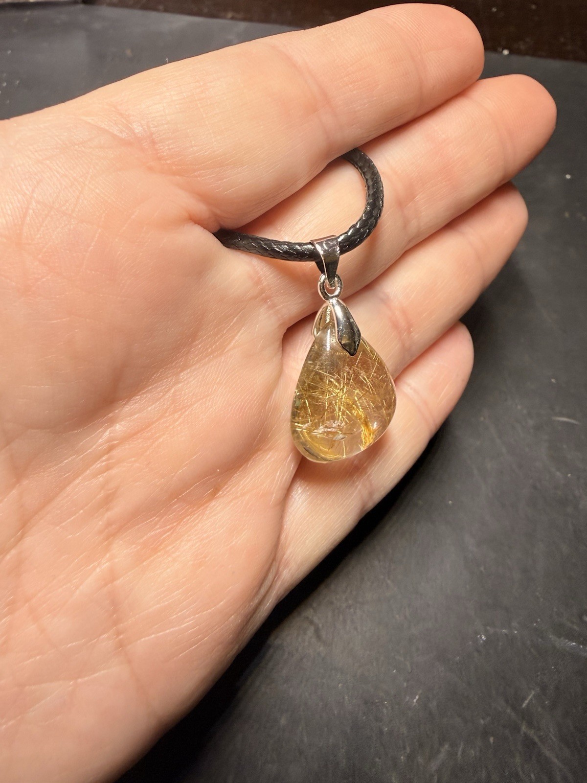 Golden Rutile Pendant Necklace