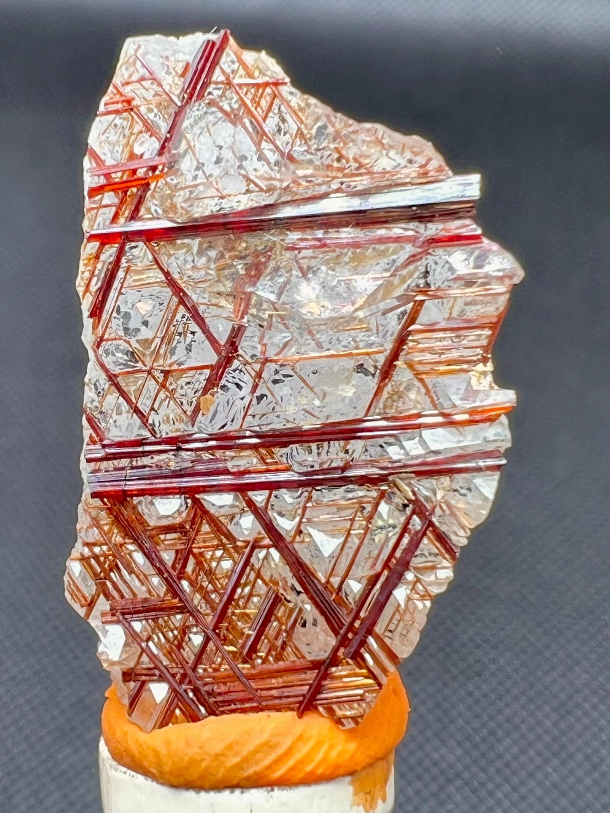 24.55 CT Sagenite Rutile on quartz crystal double terminated piece size. 20x12m