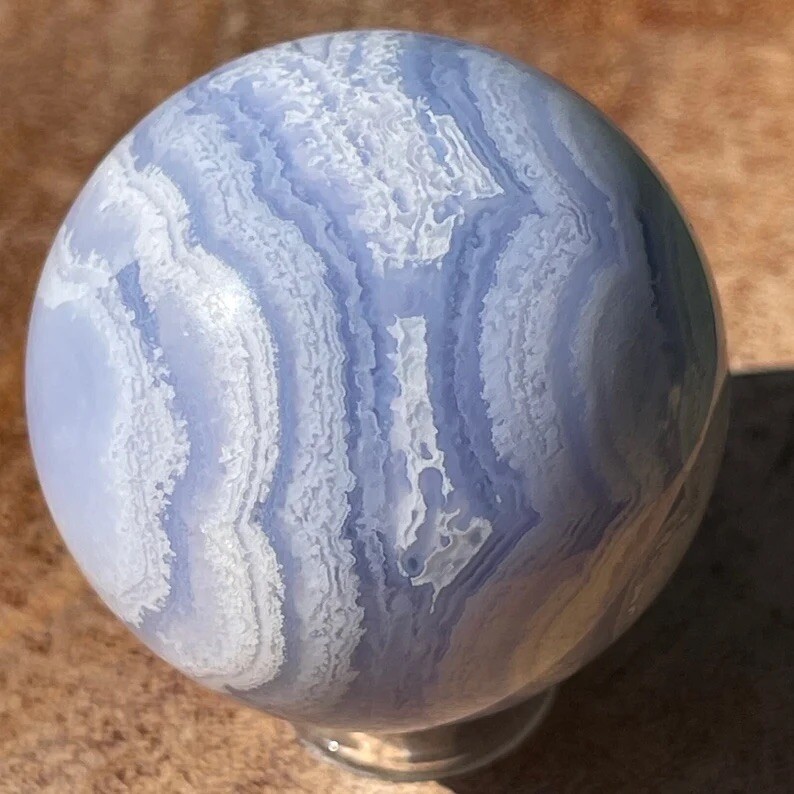 Blue Lace Agate High Quality Sphere Collector’s Agate
