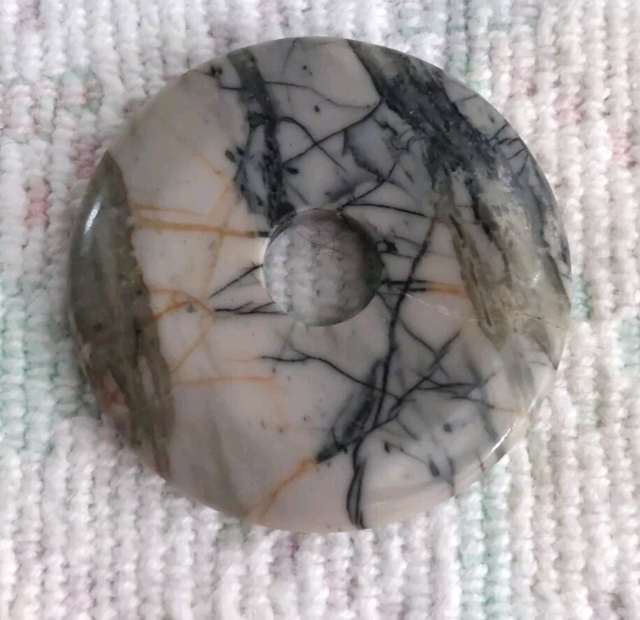Rocks & Gems Canada Picasso Jasper Round with Hole in Middle Tranquility Stone