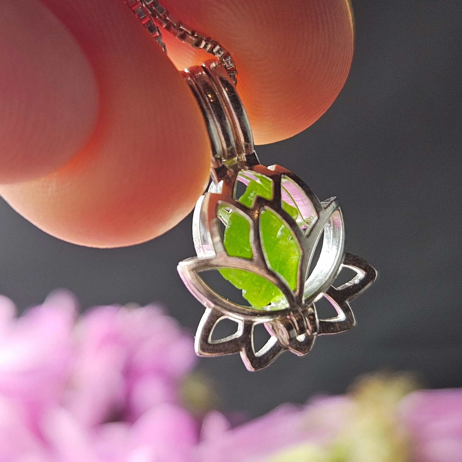 Pyromorphite Lotus Pendant