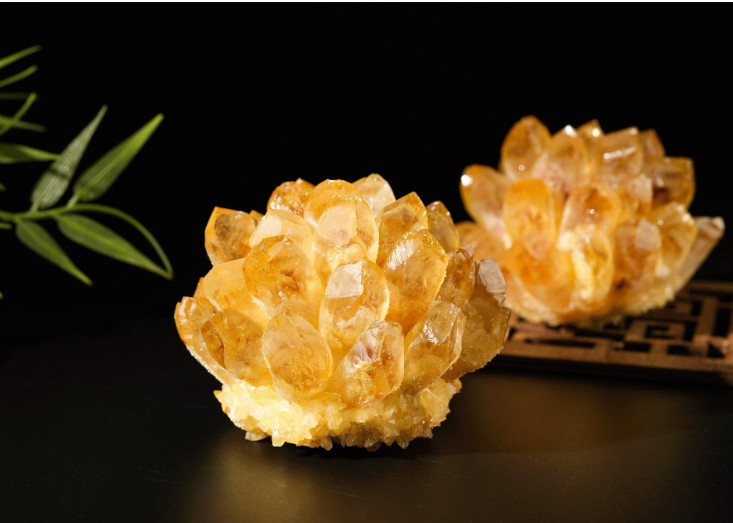 2026Rare 300g Natural Citrine Crystal Cluster Raw Healing Energy Home Decor Gift