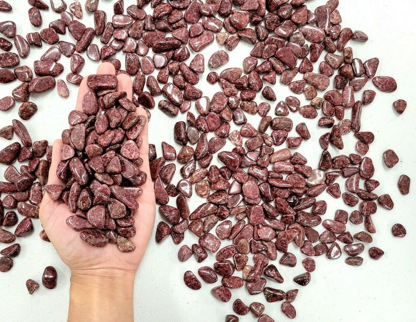 Small Tumbled Red Wine Quartz Crystals Bulk for Candles Jewelry Healing Reiki