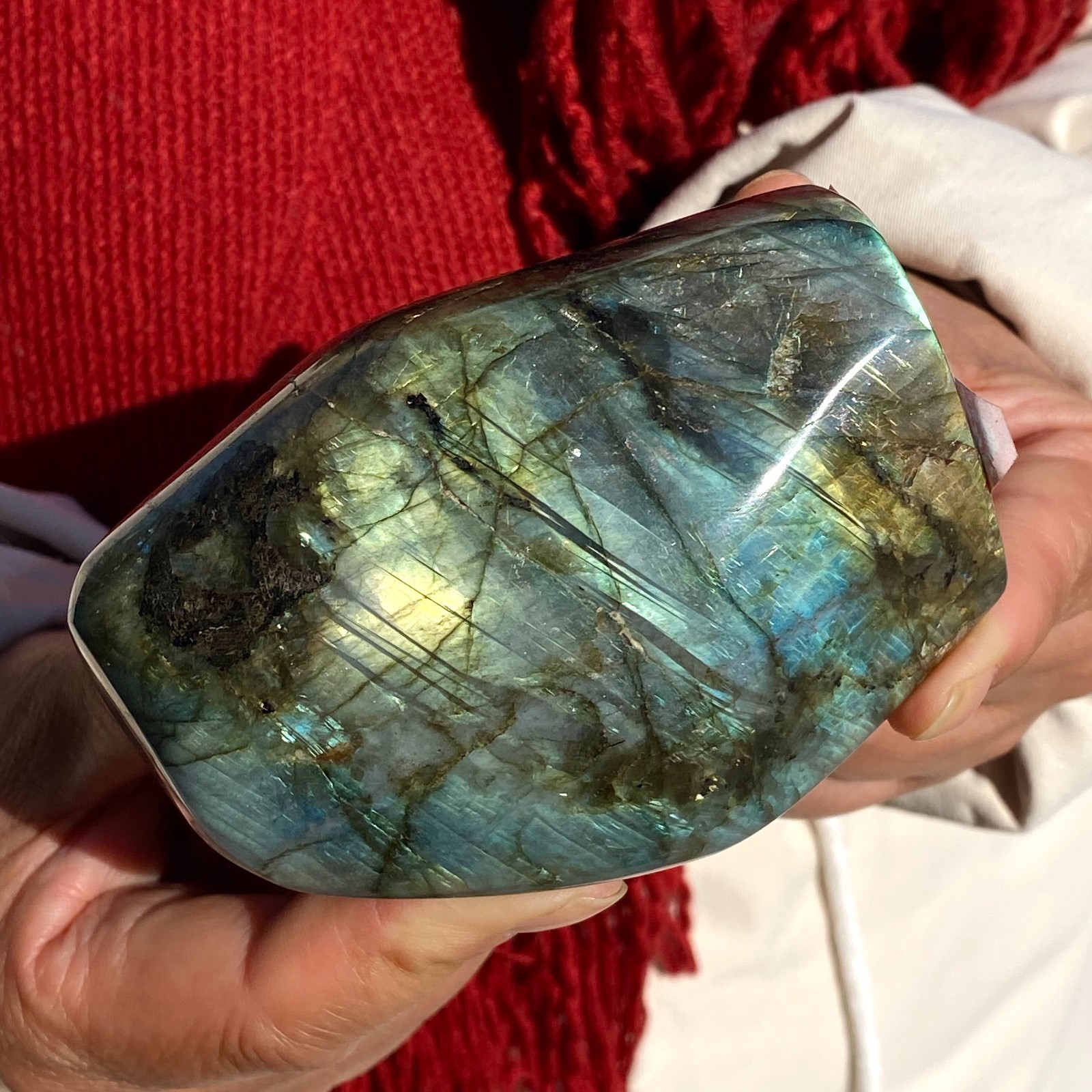 0.88LB Top Labradorite Crystal Stone Natural Rough Mineral Specimen Healing