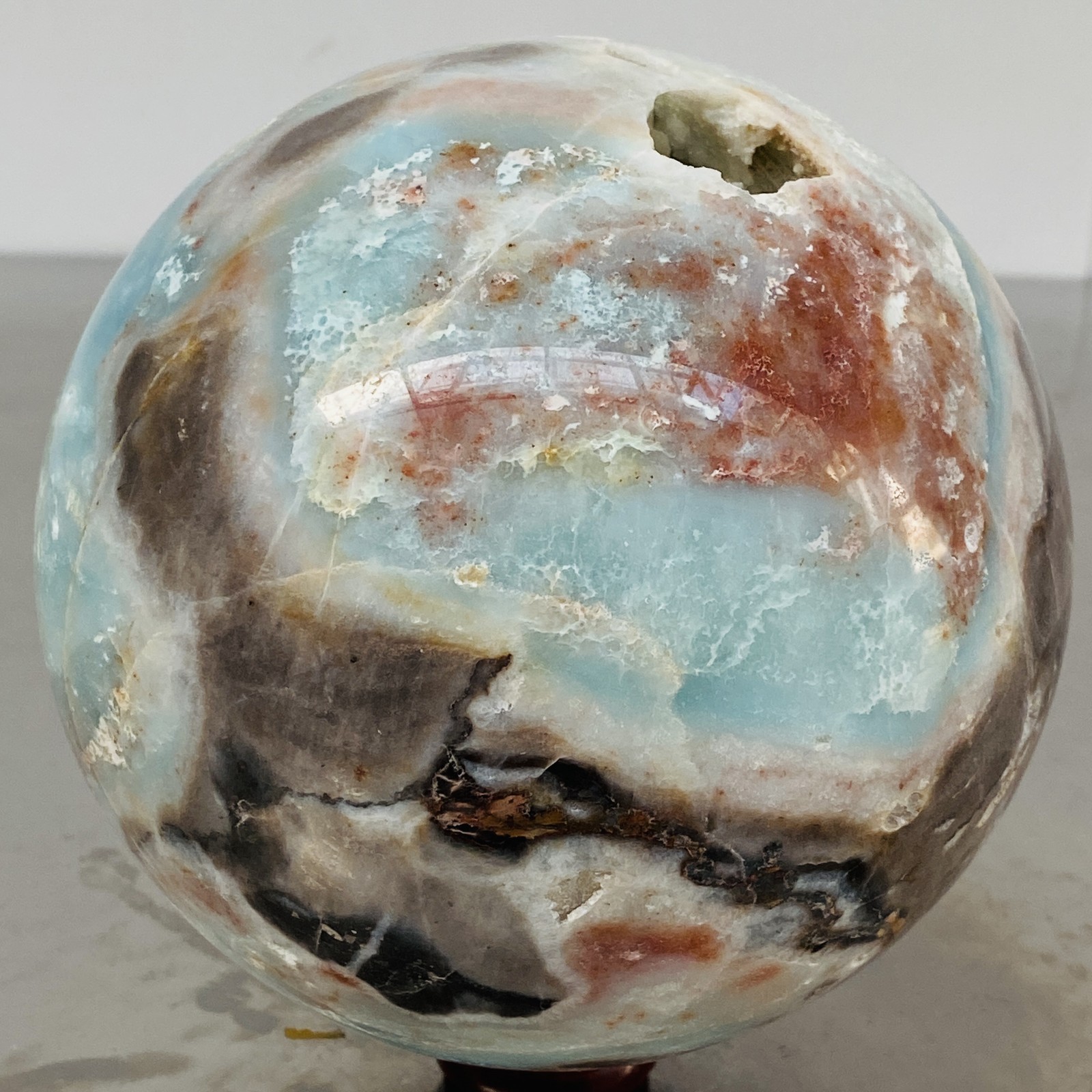 Natural amazon stone quartz ball crystal sphere healing 3540G (7.8LB)