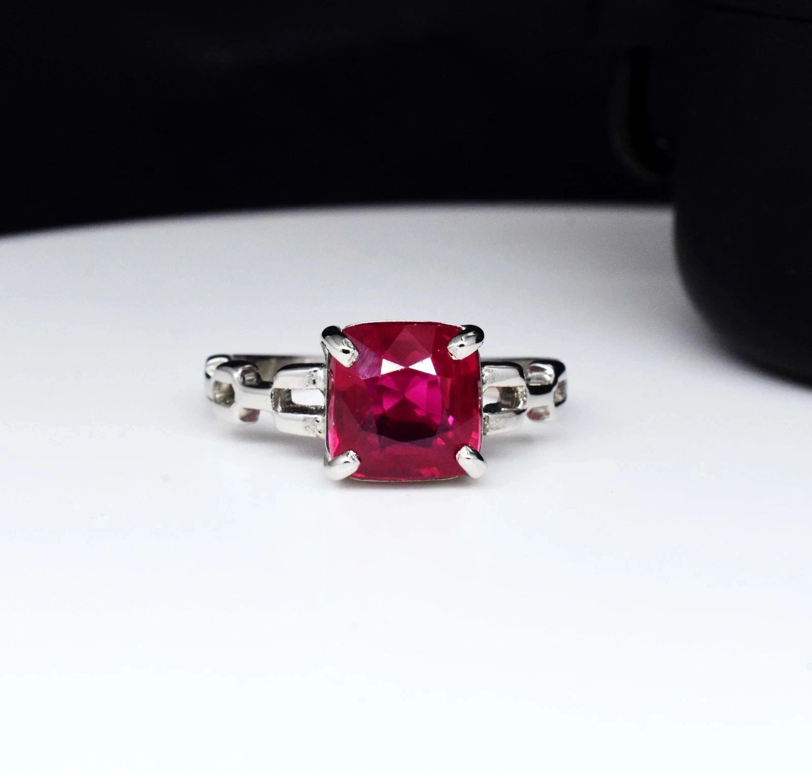 6 Ct Natural Red Ruby Ring in 925 Sterling Certified Silver All Sizes
