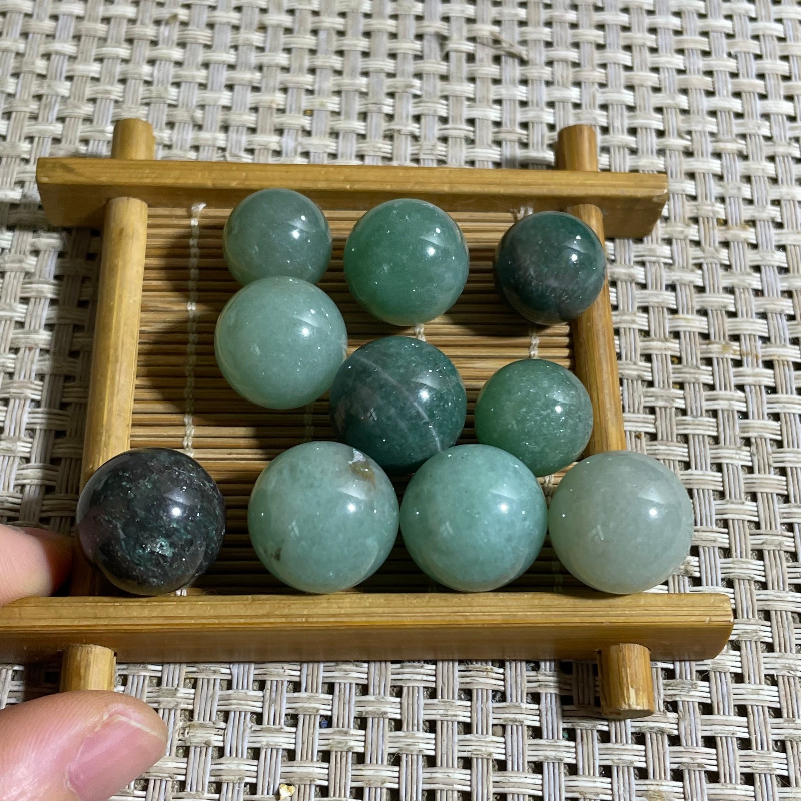10pcs 61g Nature Dongling jade sphere ball reiki healing