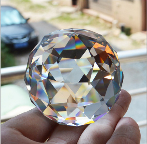 Clear Cut Crystal Sphere 50-100MM Faceted Gazing Ball Prisms Suncatcher Home