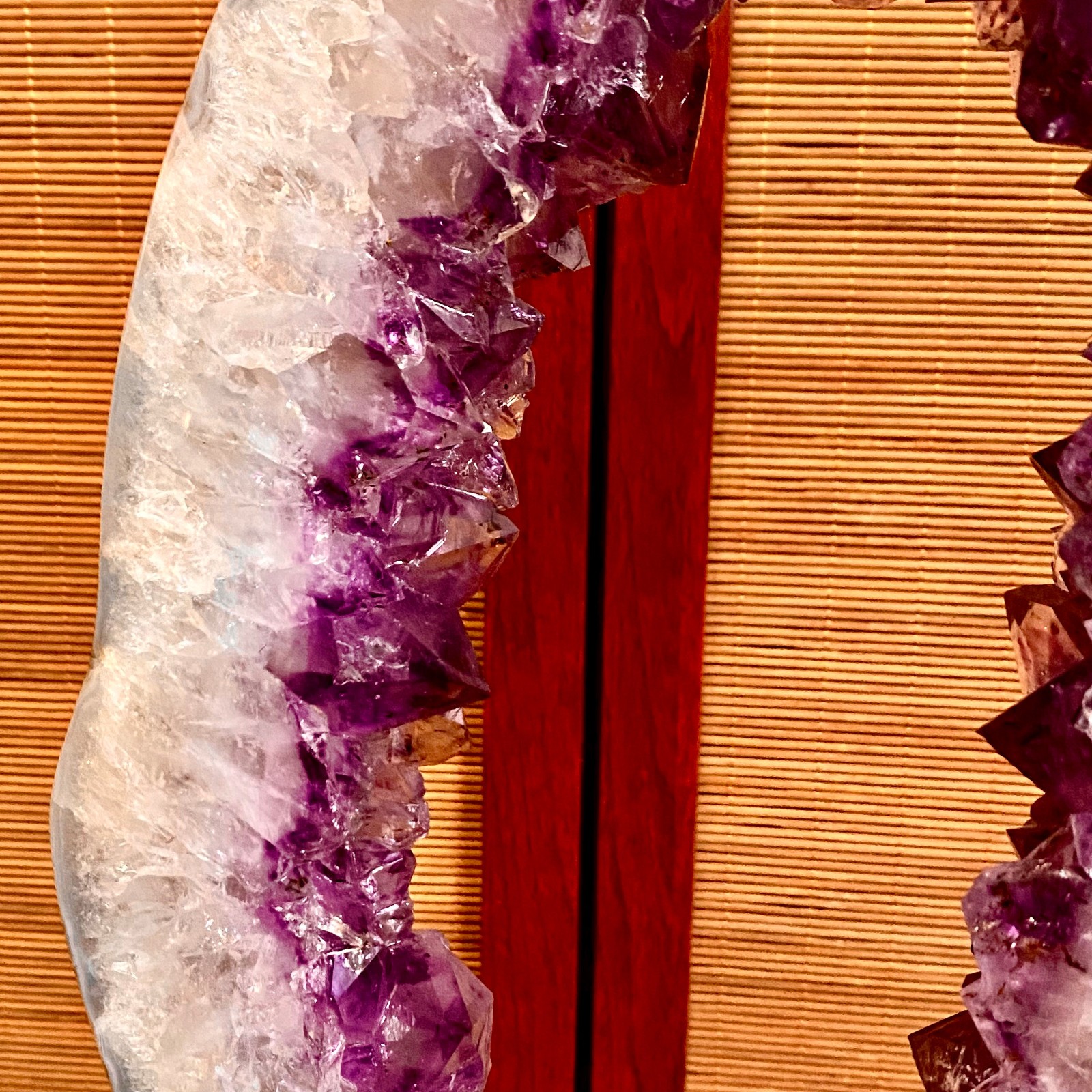 12.45LB Natural Amethyst Cave Crystal Slice Crescent shaped Hand Cut Repai