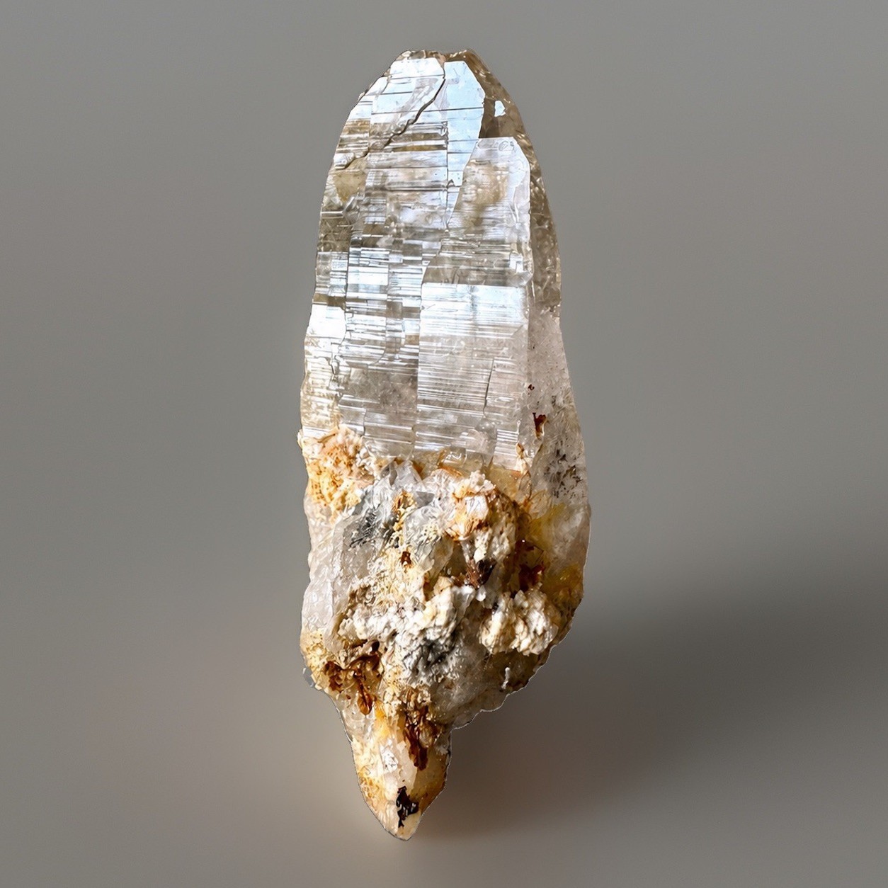 “Ashen Iceblade” Nepal Ganesh Himalayan Golden Grey Body Iron Quartz Crystal
