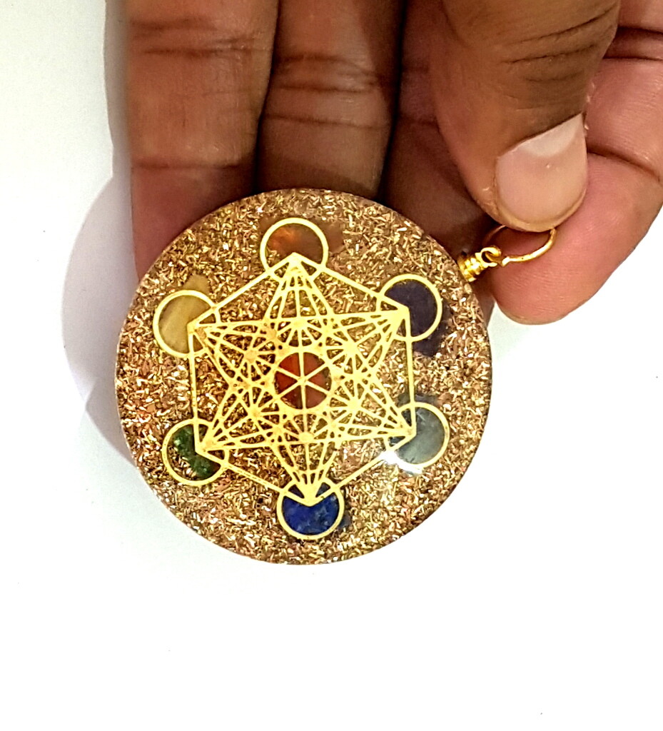7 chakra orgone metatron complete energy pendant reiki healing emf protection