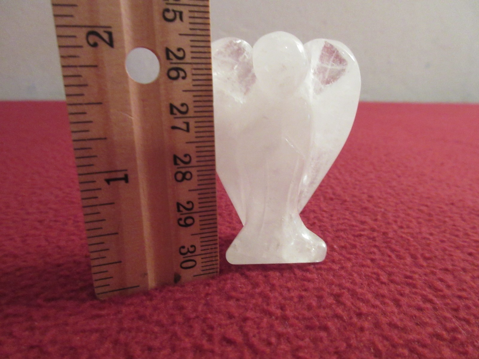 CHARGED Angelite Crystal Hand-Carved Angel Peaceful Energy! + Selenite Charger