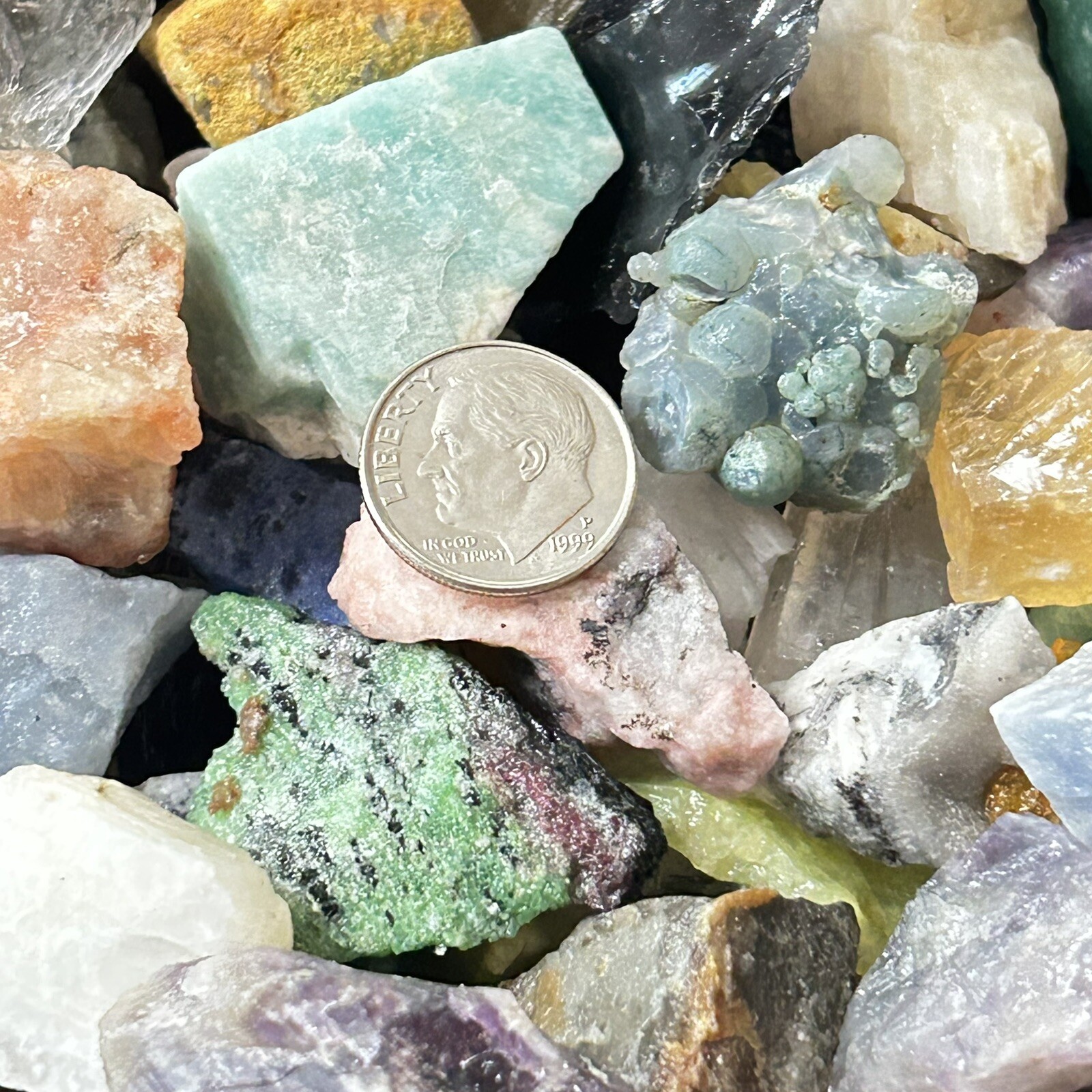 Natural Raw Crafters Gemstone Mix. 1 Pound Rough Assorted Chips Bulk Lots