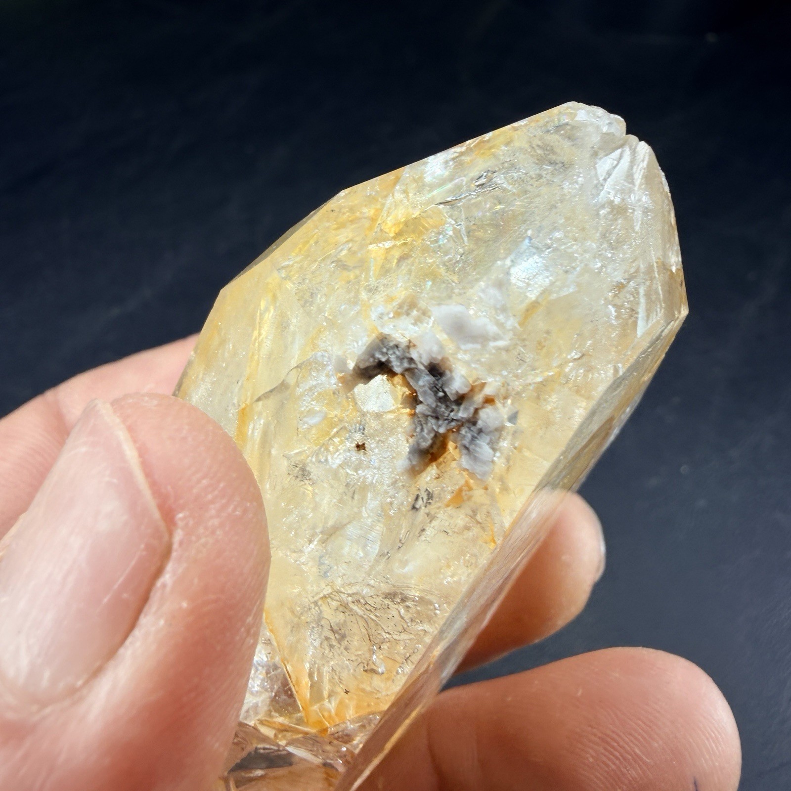 Golden Herkimer Diamond Quartz Crystal Point / New York *VIDEO*