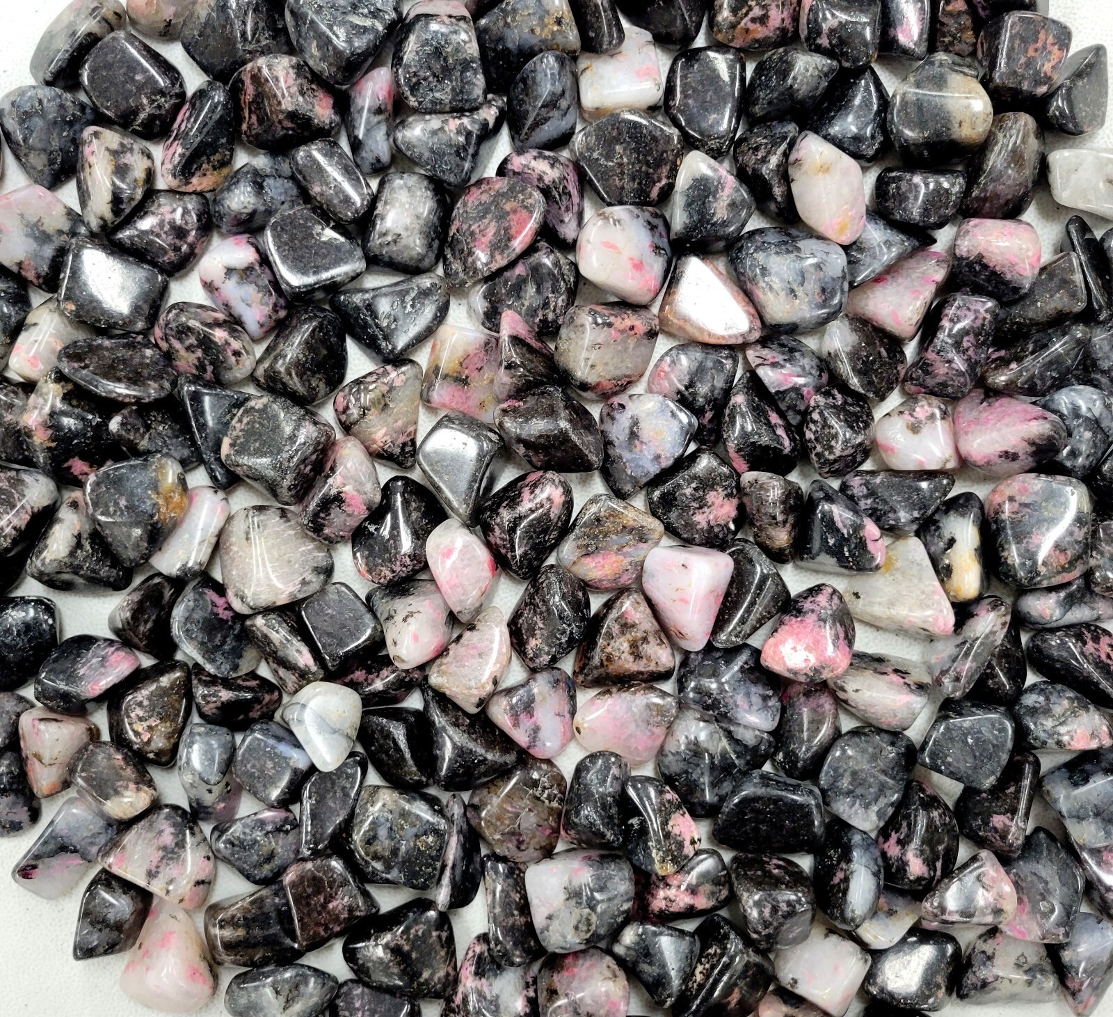 Bulk Tumbled Rhodonite Crystal Stones for Jewelry Making Healing and Crafting