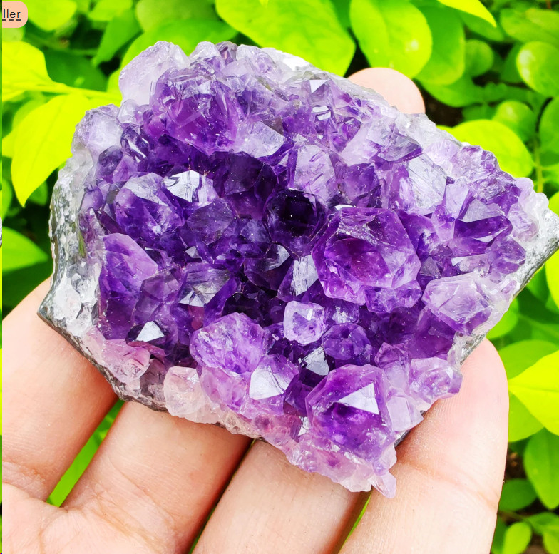 2025NEWFIND Raw Amethyst Quartz Geode Druzy Cluster Healing Crystal Specimen