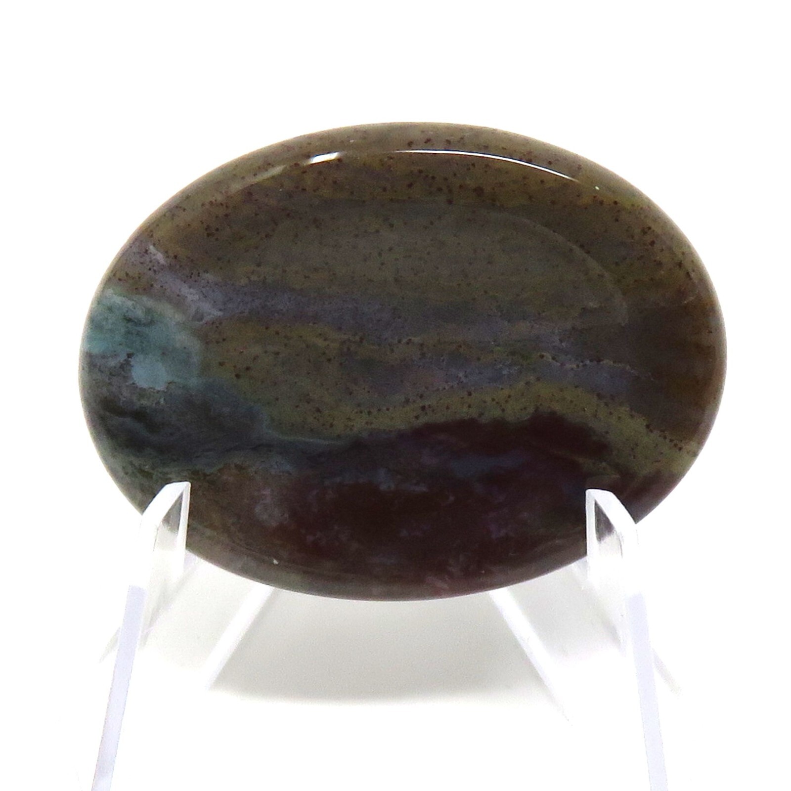 Indian Agate Worry Stone #194- 40mmX30mm or 1.5″x 1″ – 6mm Thick – Pocket Stone