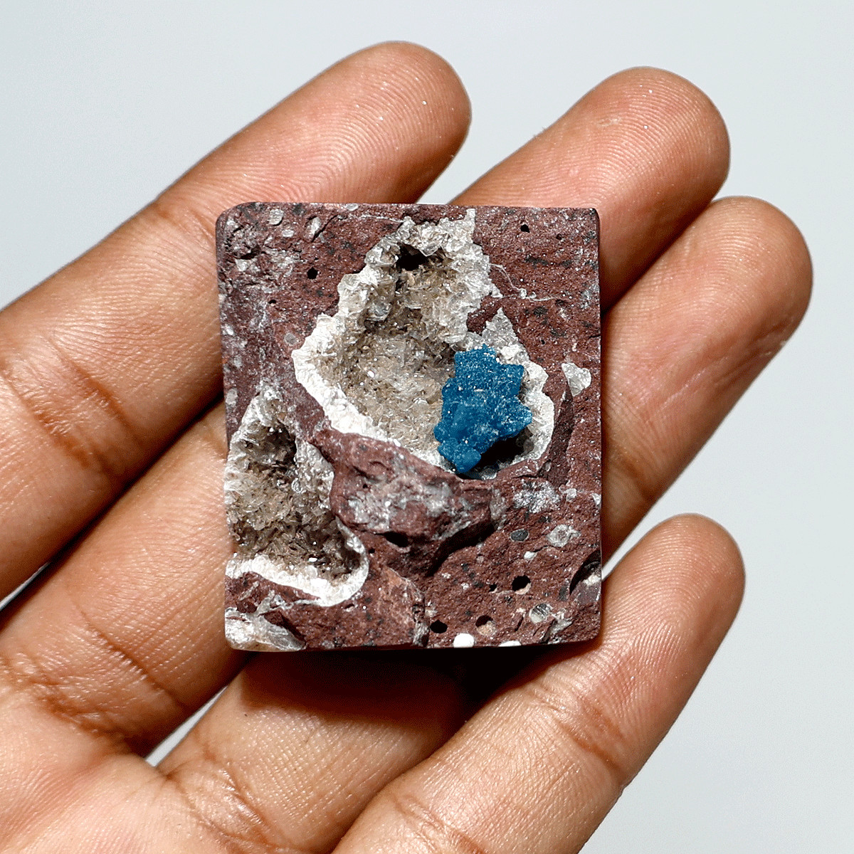 Cavansite on Apophyllite Matrix— Electric Blue Crystal— Natural Display Specimen