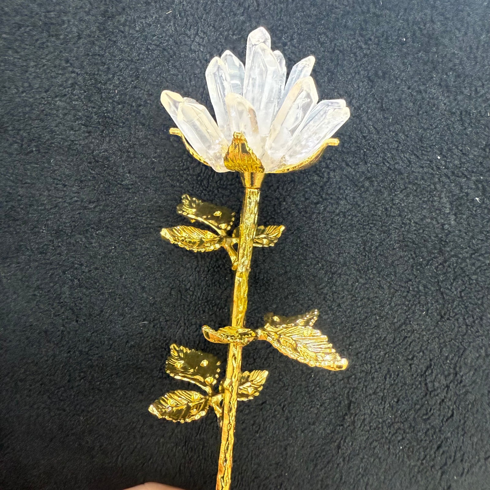 25cm natural White crystal Flower Decor heal Gift 1pc