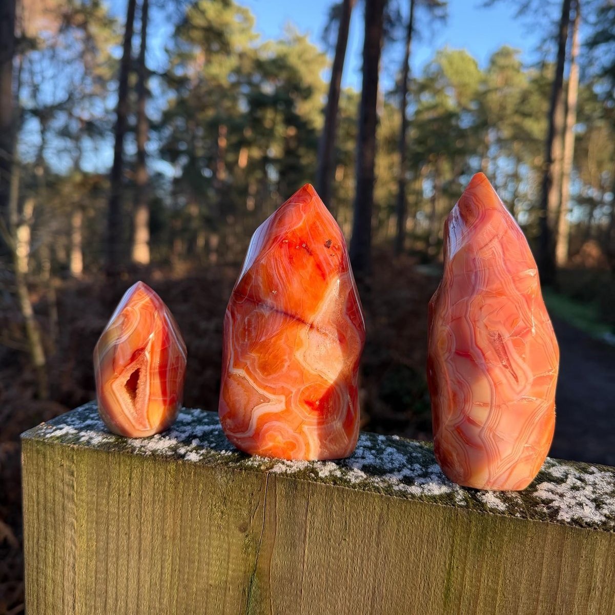 Natural Carnelian Flame Ornament Red Agate Torch Tower Mineral Healing Gift