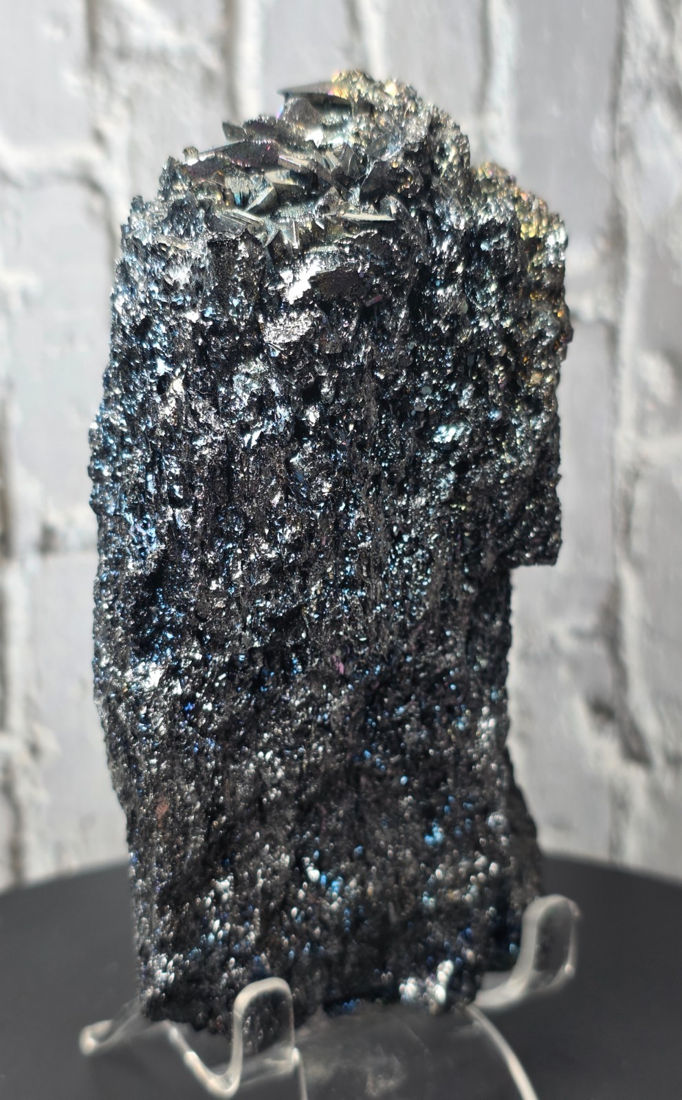 Rainbow Sparkling Druzy Carborundum Specimen – 630.64g | 5.5″ Tall
