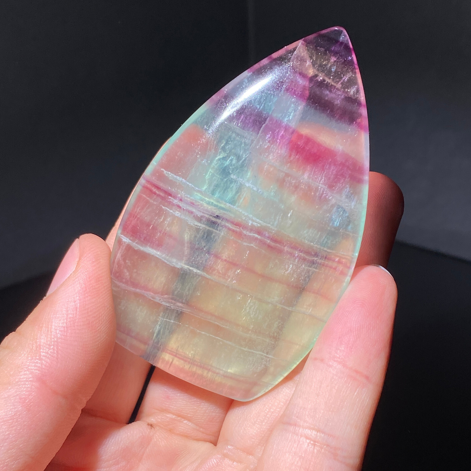 103G Natural colored fluorite crystal column obelisk healing specimen