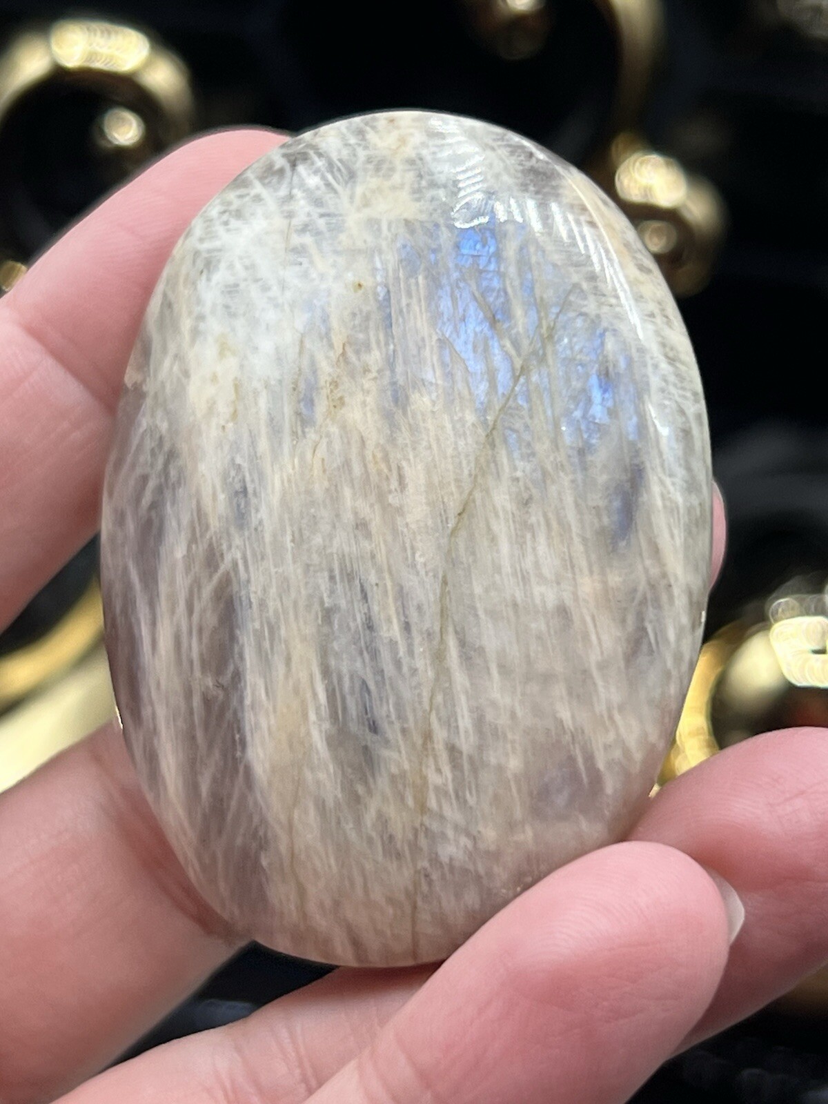 Natural Moonstone Sunstone Palmstone Blue Silver Copper Free ship & Gift